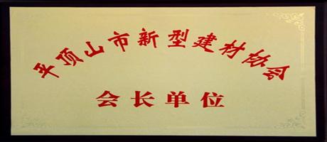 大地公司被授予“平頂山市新型建材協會會長單位”